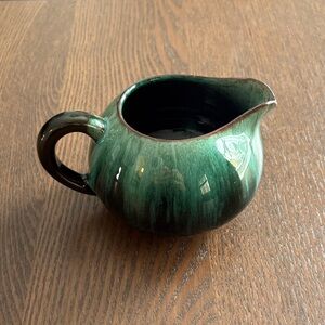MCM BLUE MOUNTAIN POTTERY - Vintage Green Drip Glaze Creamer